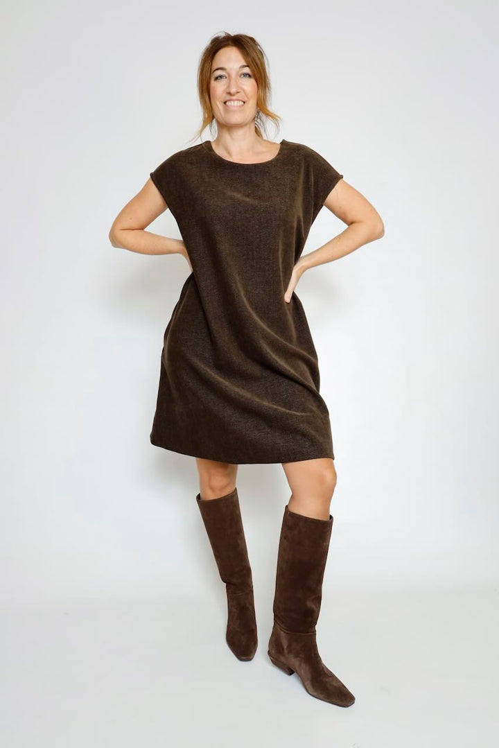 VESTIDO CORTO EVASÉ MARRÓN 62P83229