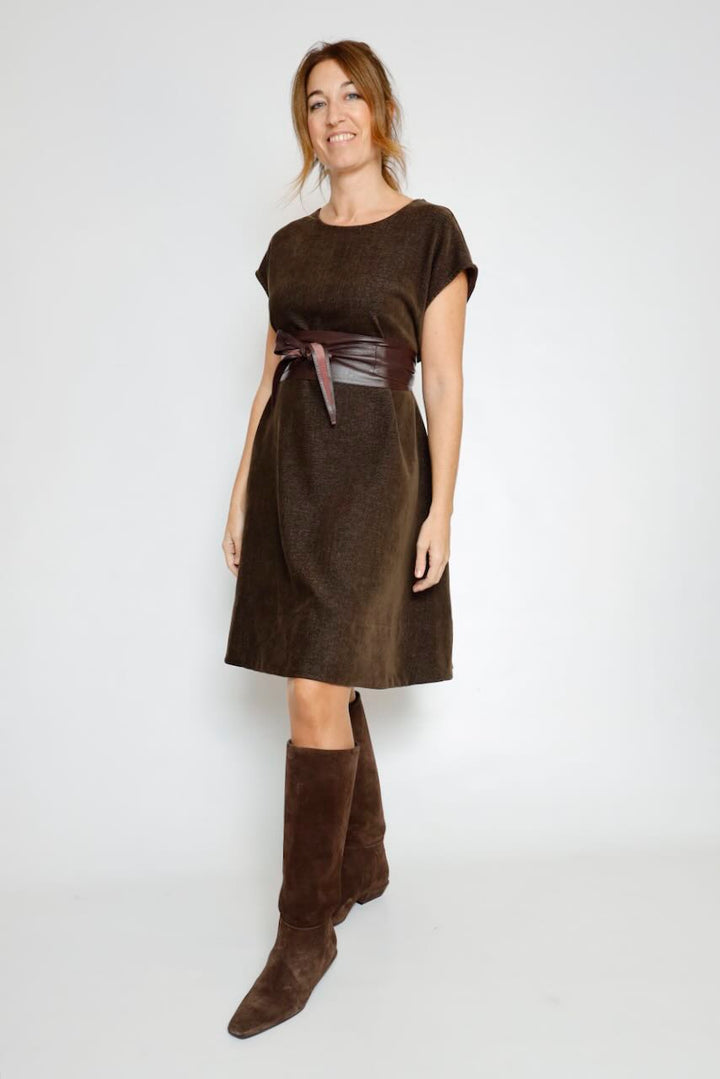 VESTIDO CORTO EVASÉ MARRÓN 62P83229