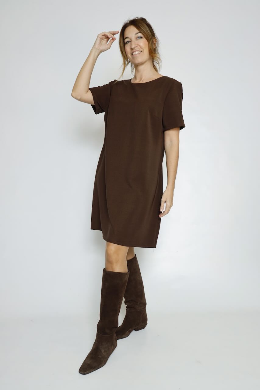 VESTIDO CORTO MARRÓN 62P83243