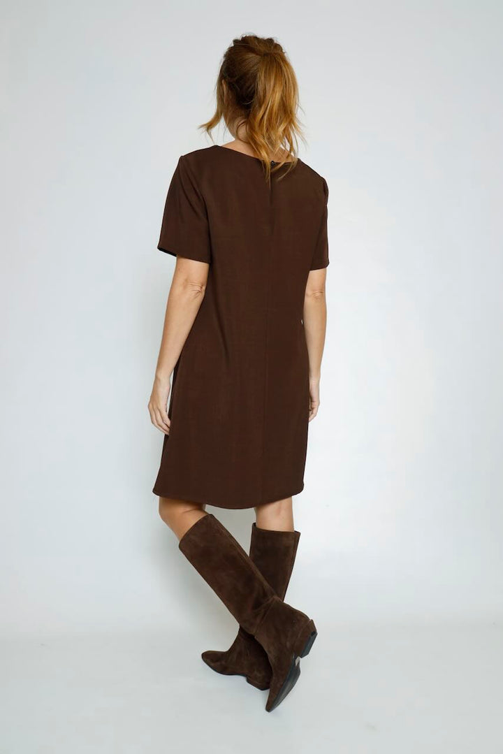 VESTIDO CORTO MARRÓN 62P83243