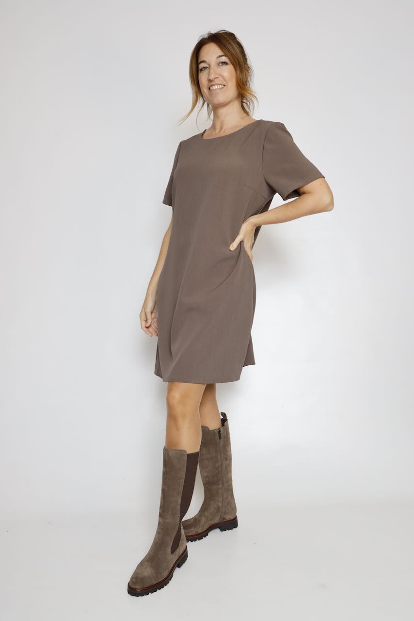 VESTIDO CORTO TAUPE 62P83243