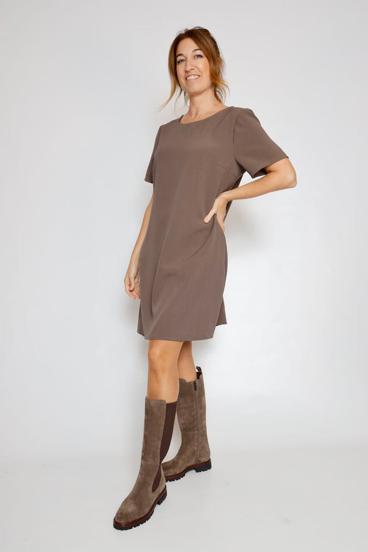 VESTIDO CORTO TAUPE 62P83243
