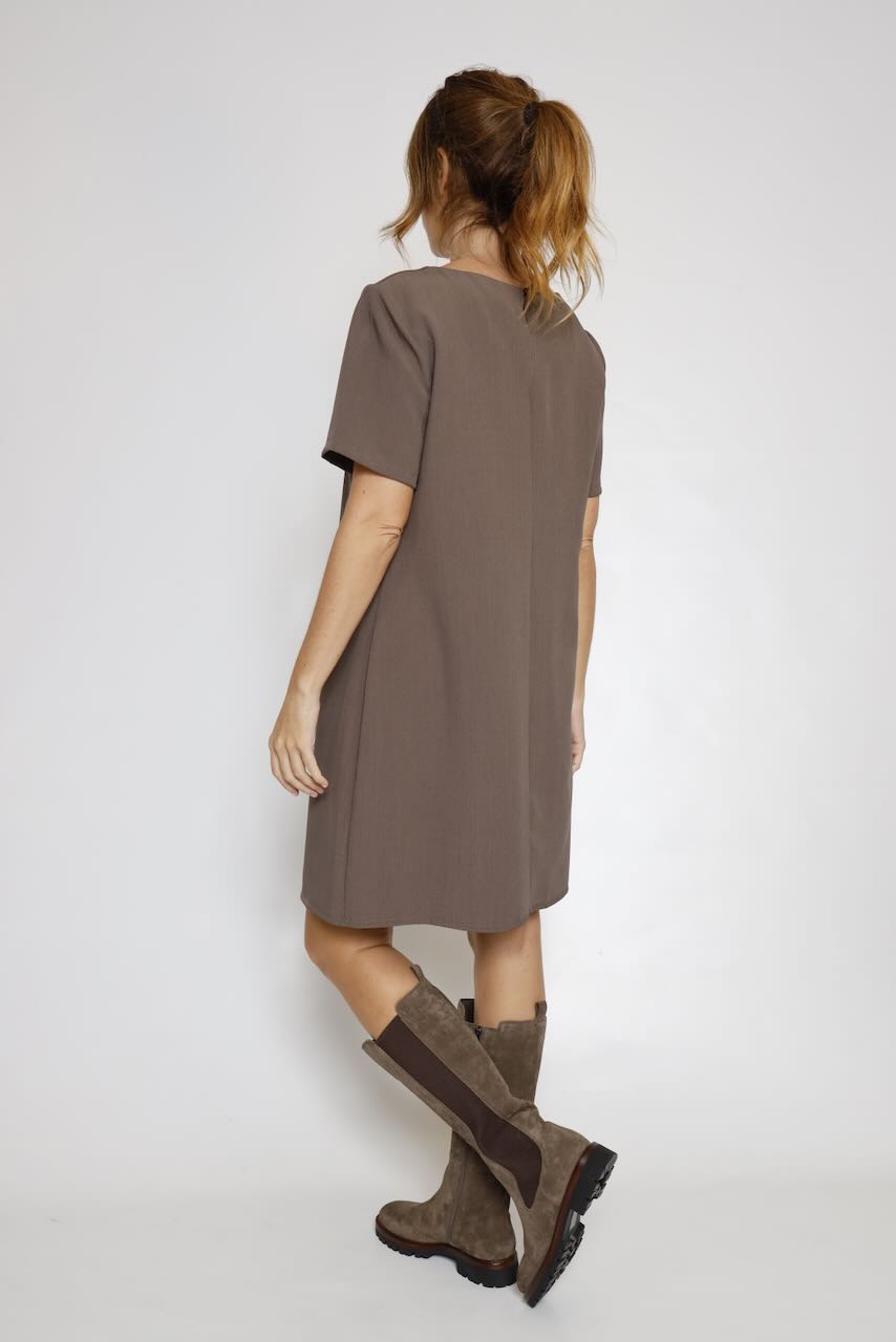 VESTIDO CORTO TAUPE 62P83243