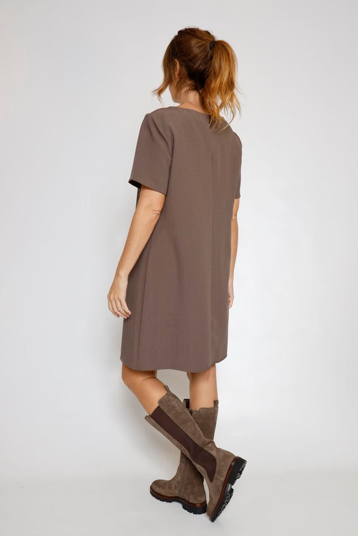 VESTIDO CORTO TAUPE 62P83243
