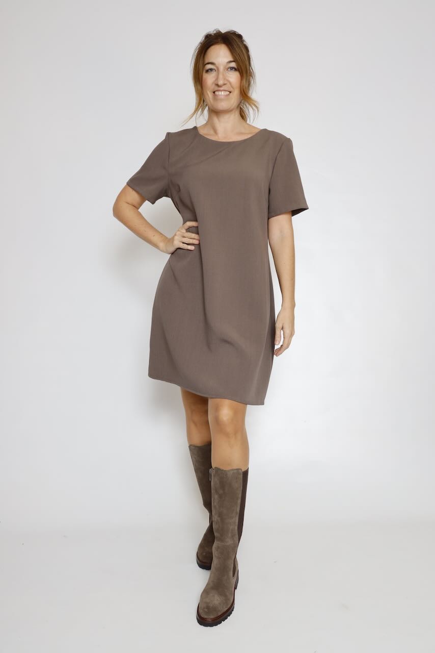 VESTIDO CORTO TAUPE 62P83243