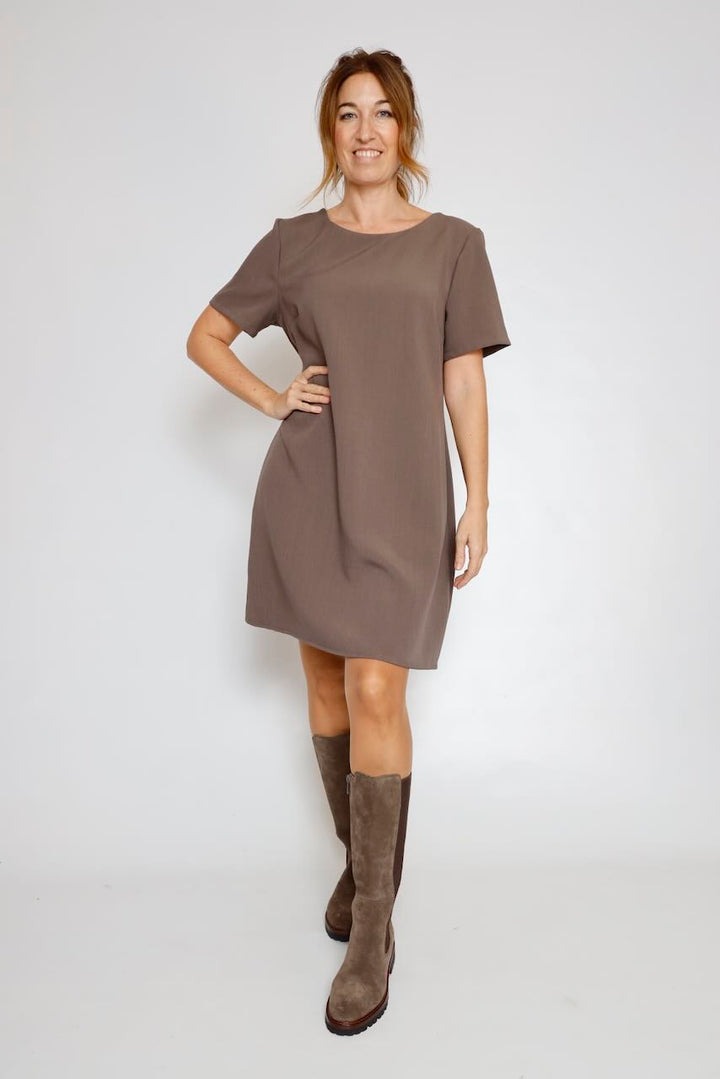 VESTIDO CORTO TAUPE 62P83243