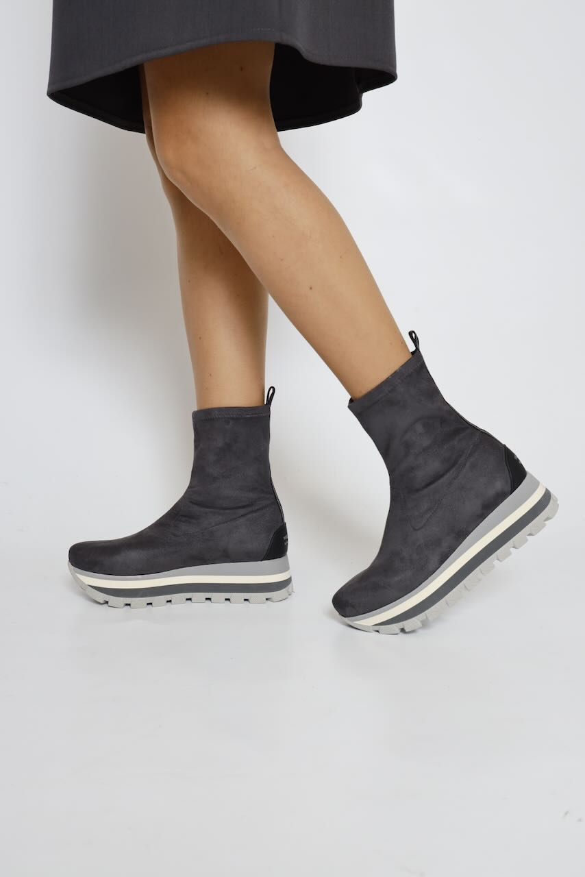 BOTINES TEJIDO ELÁSTICO ANTE ANTRACITA  22149