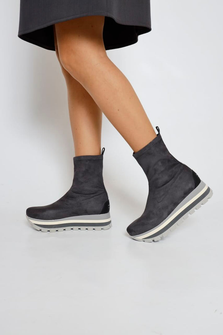 BOTINES TEJIDO ELÁSTICO ANTE ANTRACITA  22149