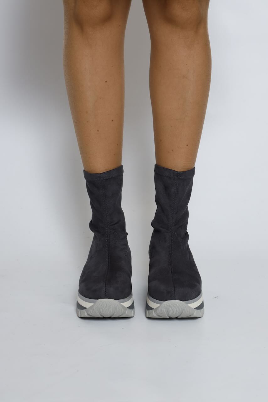 BOTINES TEJIDO ELÁSTICO ANTE ANTRACITA  22149