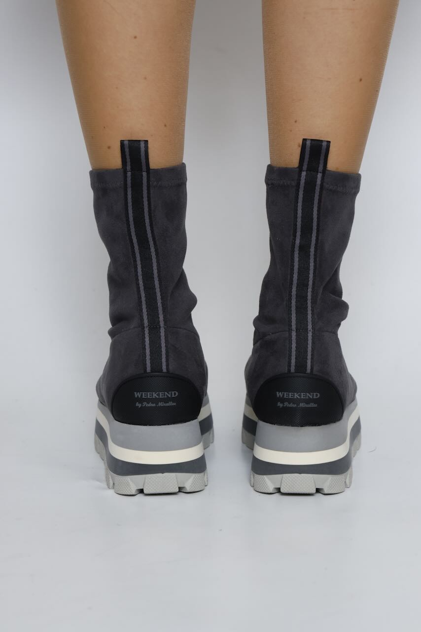 BOTINES TEJIDO ELÁSTICO ANTE ANTRACITA  22149