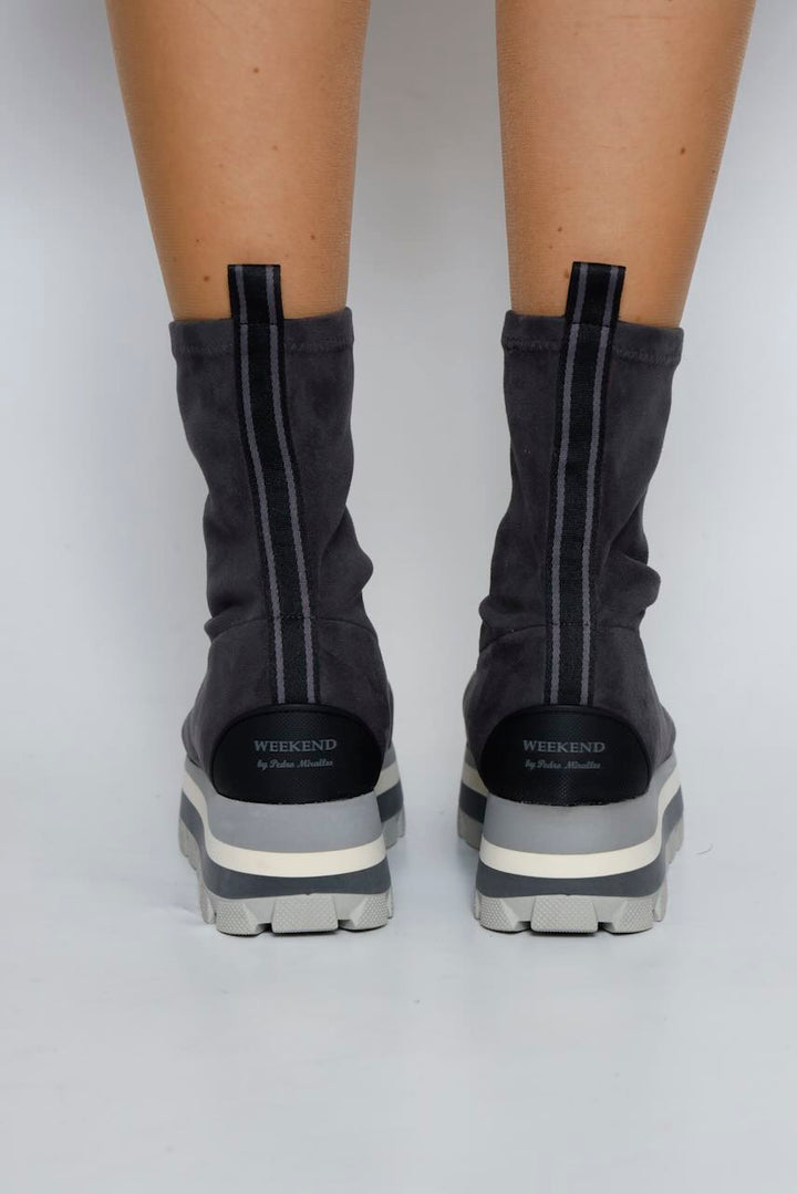 BOTINES TEJIDO ELÁSTICO ANTE ANTRACITA  22149
