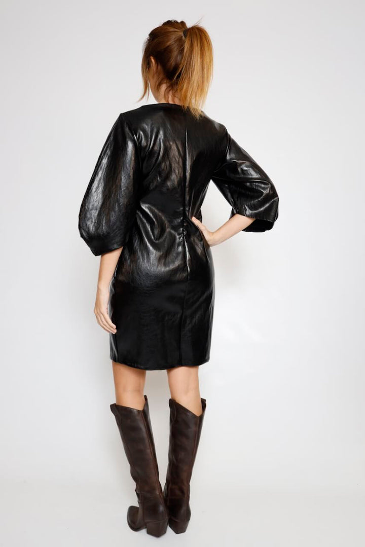 VESTIDO EFECTO PIEL NEGRO A26ES719