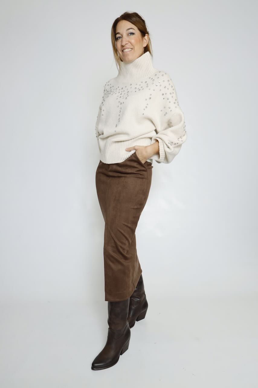 JERSEY LATTE CUELLO ALTO PEDRERIA 64-8069
