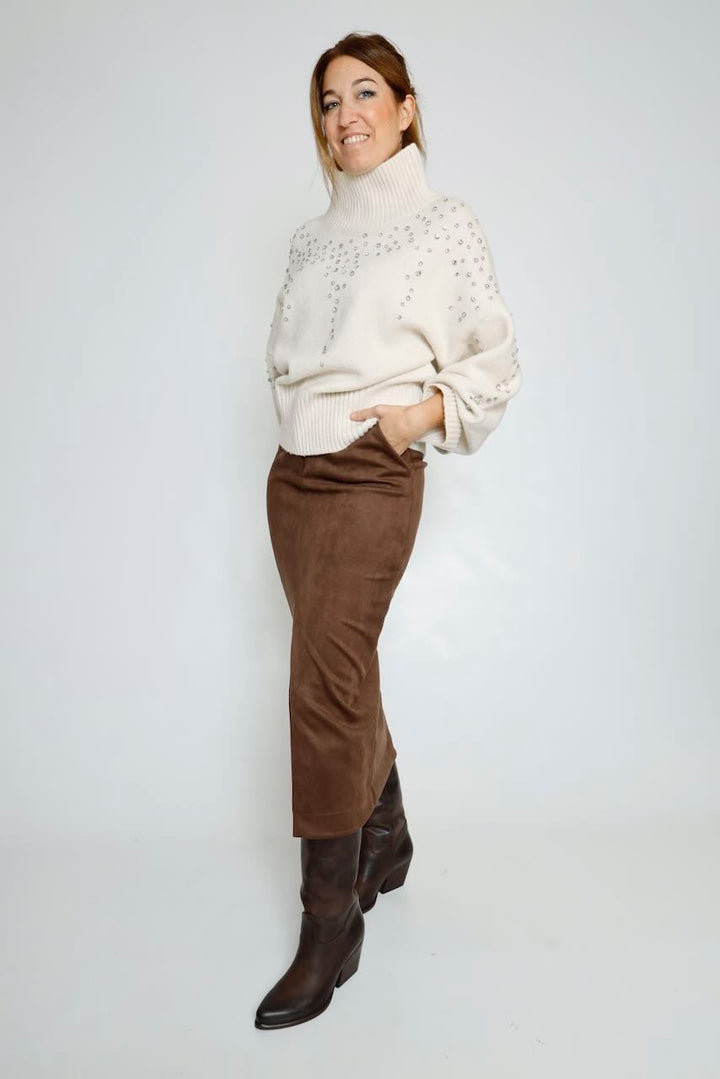 JERSEY LATTE CUELLO ALTO PEDRERIA 64-8069