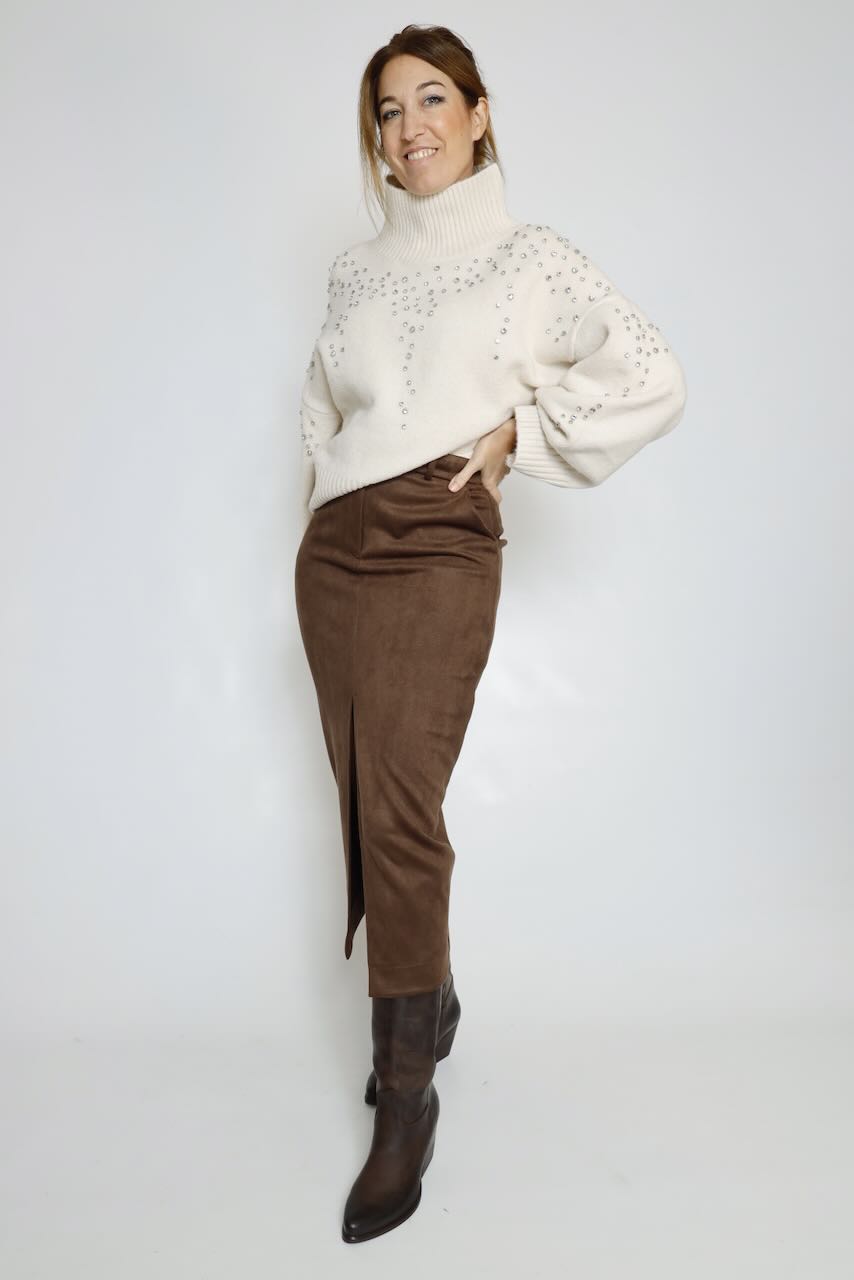 JERSEY LATTE CUELLO ALTO PEDRERIA 64-8069