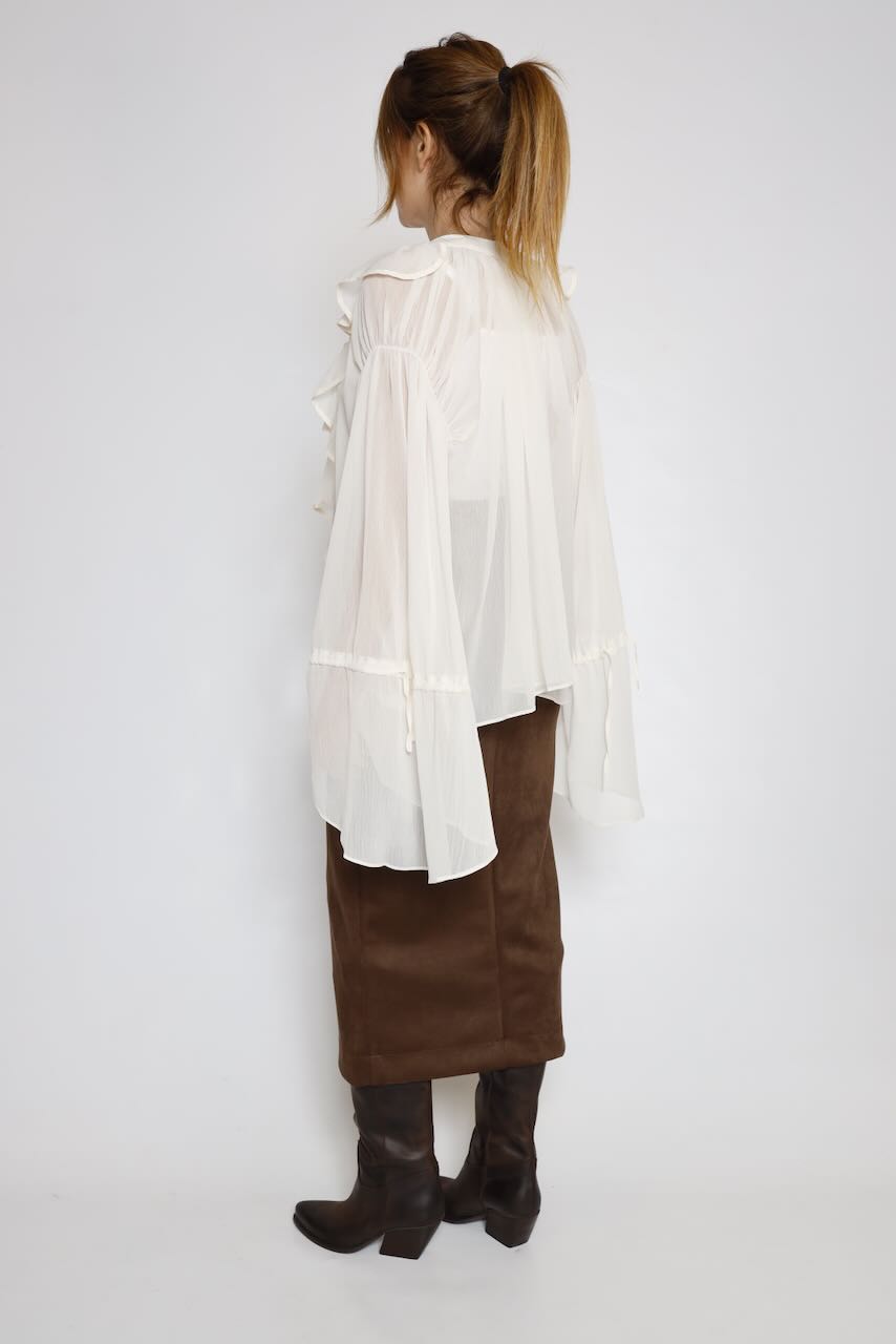 BLUSA FLUIDACON VOLANTES LATTE A26C351GL