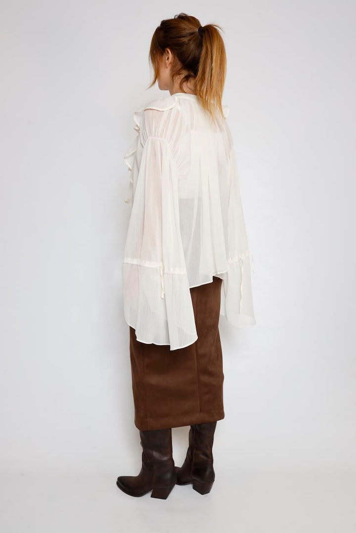 BLUSA FLUIDACON VOLANTES LATTE A26C351GL