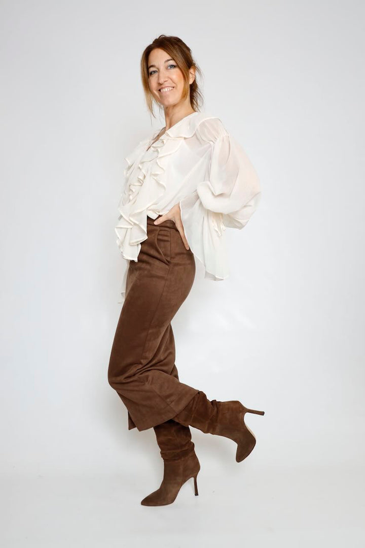BLUSA FLUIDACON VOLANTES LATTE A26C351GL