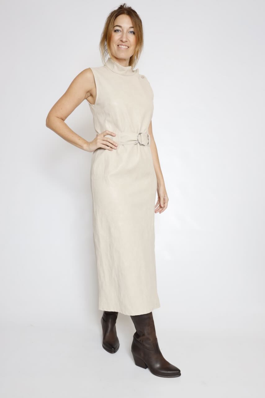 VESTIDO EFECTO PIEL LATTE A9990030W