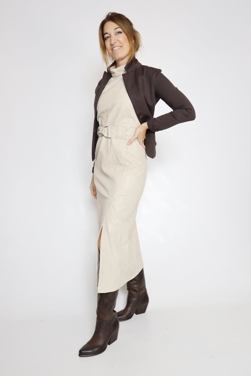 VESTIDO EFECTO PIEL LATTE A9990030W