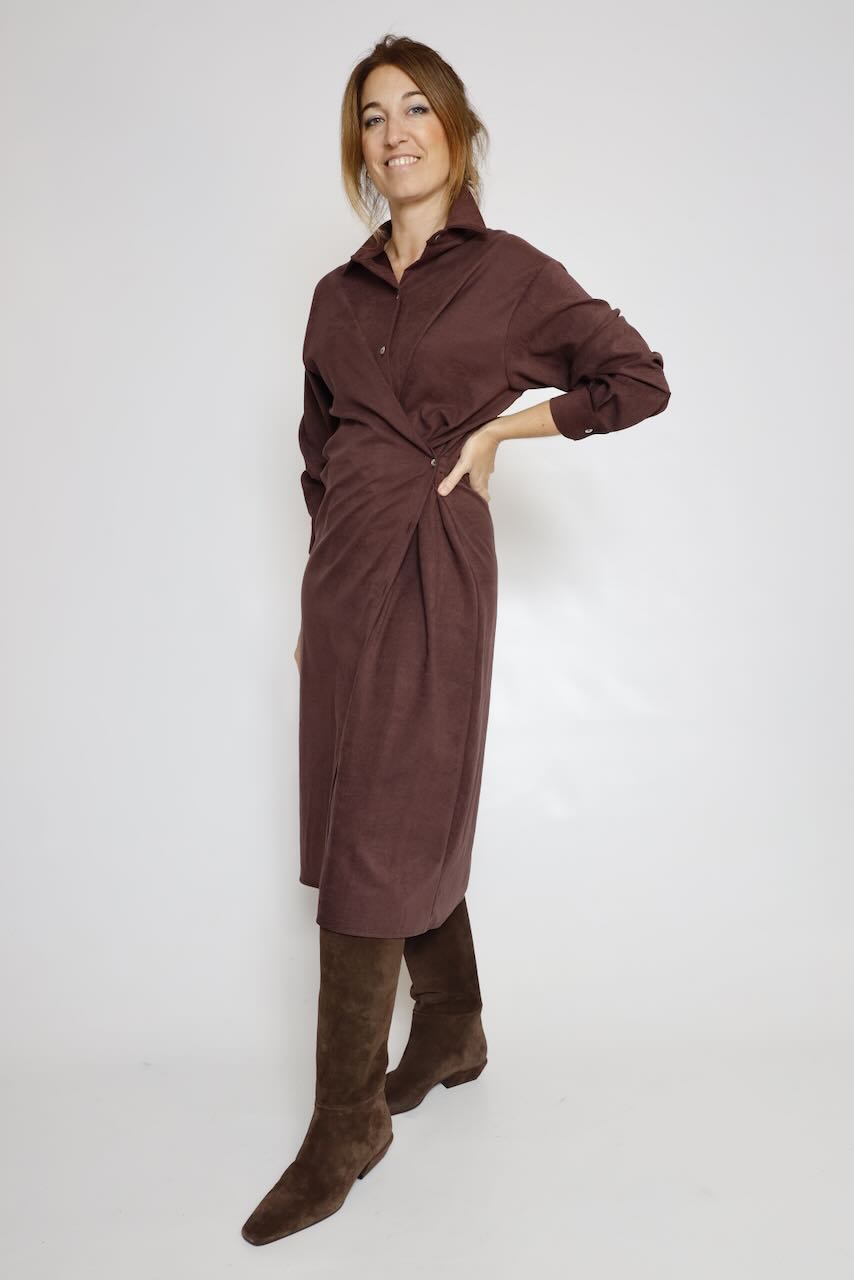 VESTIDO CAMISERO BERENJENA A26AD701