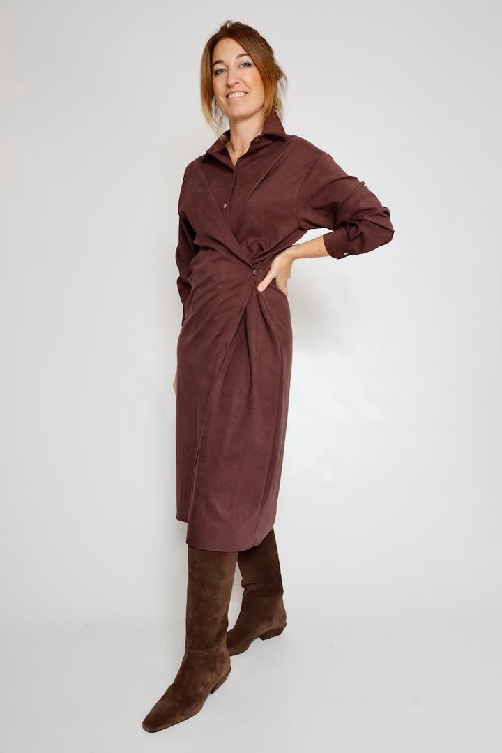 VESTIDO CAMISERO BERENJENA A26AD701