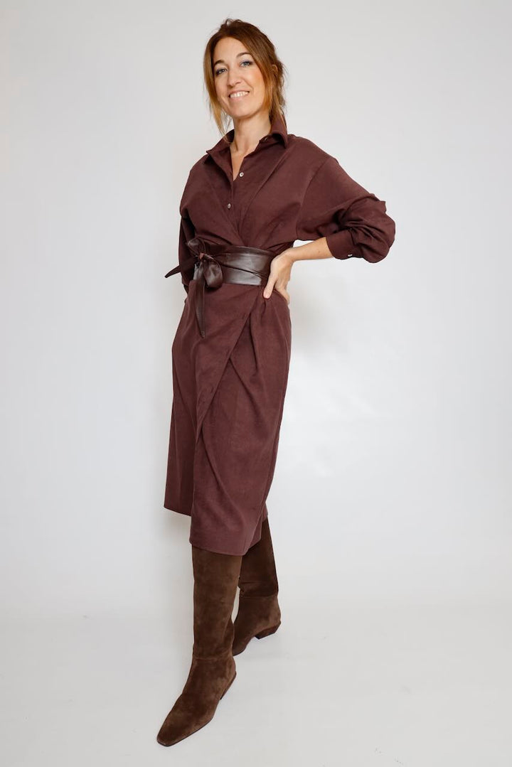 VESTIDO CAMISERO BERENJENA A26AD701