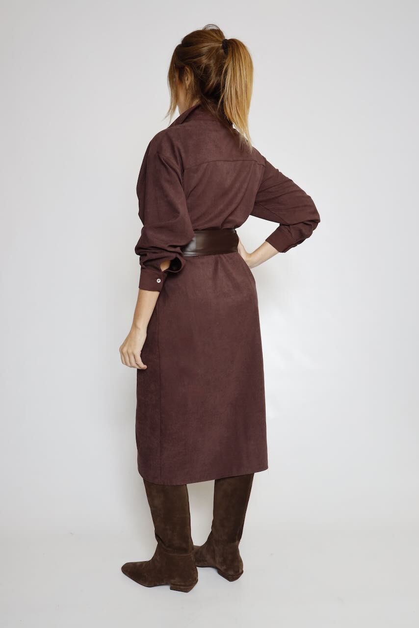 VESTIDO CAMISERO BERENJENA A26AD701