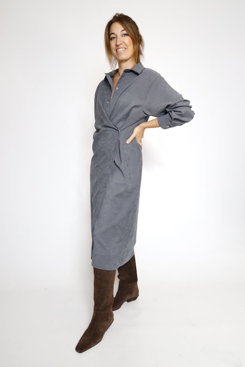 VESTIDO CAMISERO GRIS A26AD701