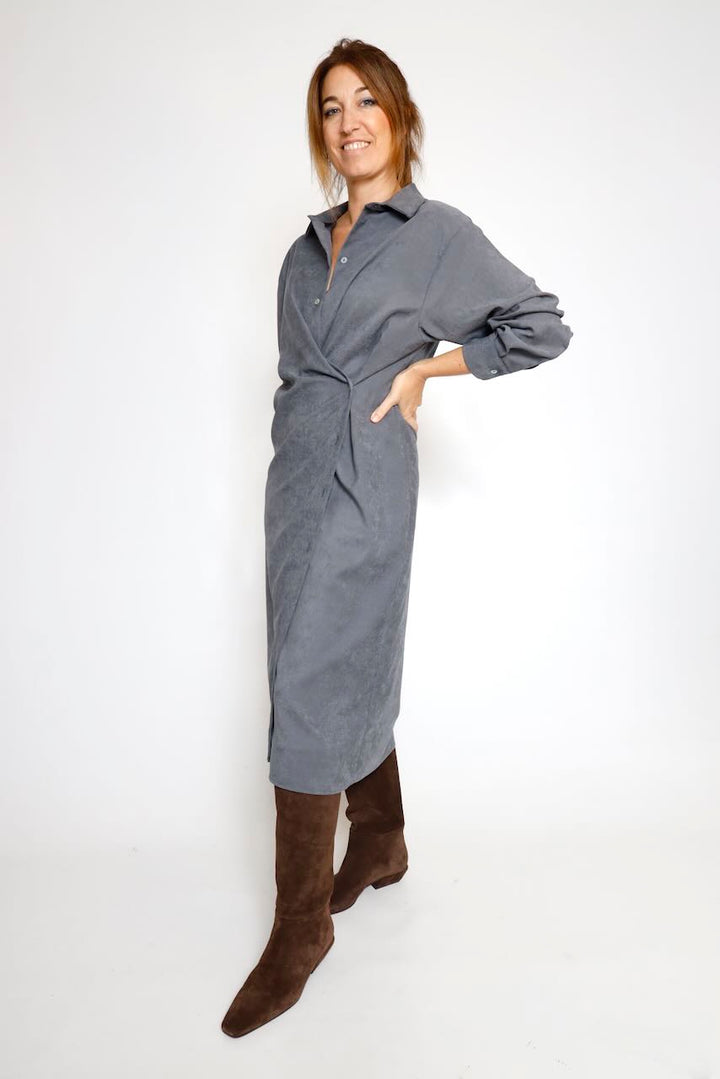 VESTIDO CAMISERO GRIS A26AD701