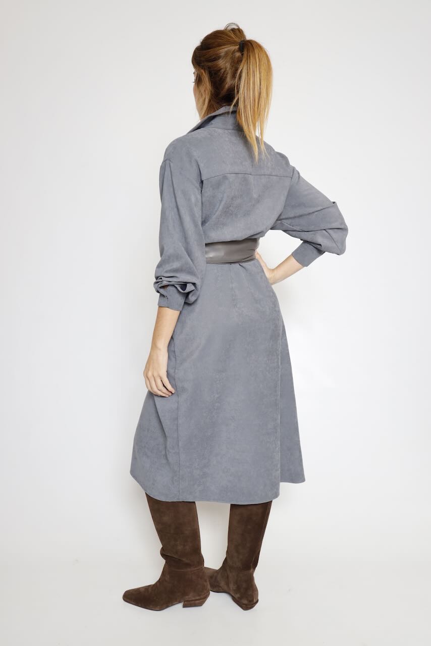 VESTIDO CAMISERO GRIS A26AD701