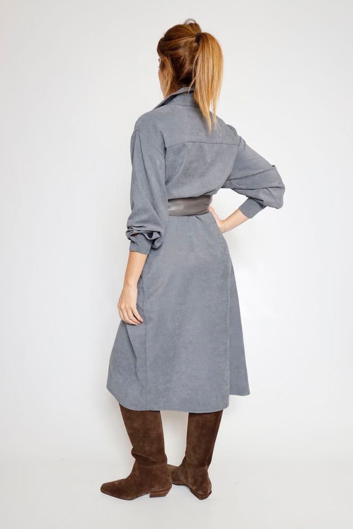 VESTIDO CAMISERO GRIS A26AD701