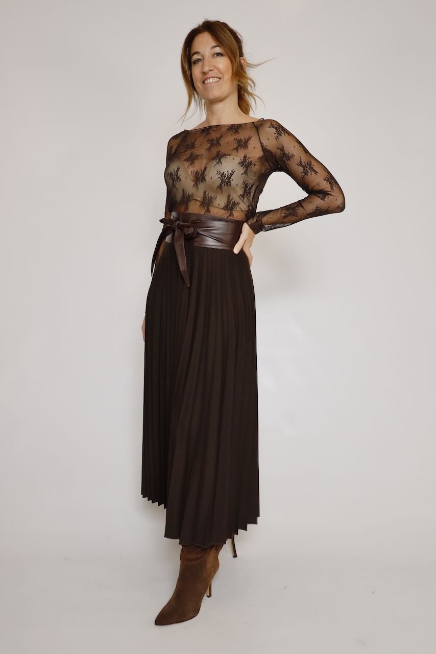 CINTURON ANCHO MARRON CHOCOLATE BELT
