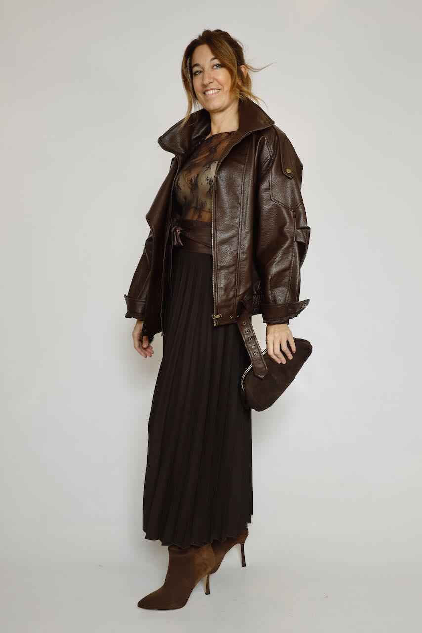 BLUSA MARRON MANGA LARGA 26IB924