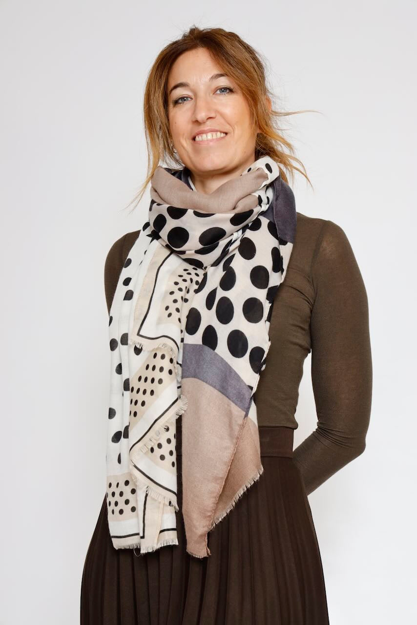 PAÑUELO LUNARES BEIGE 322600121