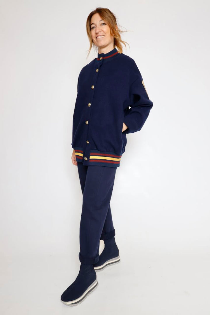 CHAQUETA ESTILO BOMBER AZUL MARINO 26IB145