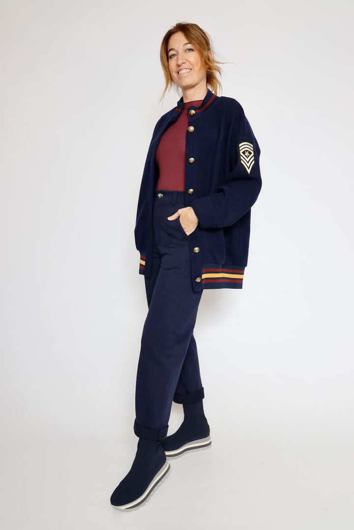 CHAQUETA ESTILO BOMBER AZUL MARINO 26IB145
