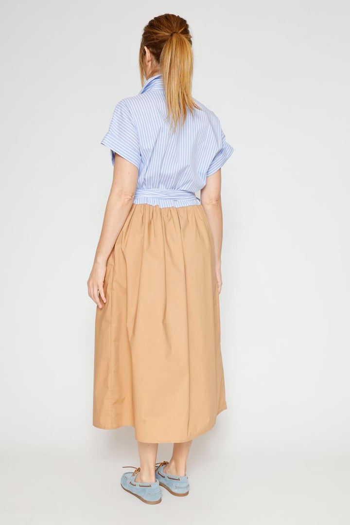 VESTIDO A2EWCAB000-AZZURRO/CAMEL