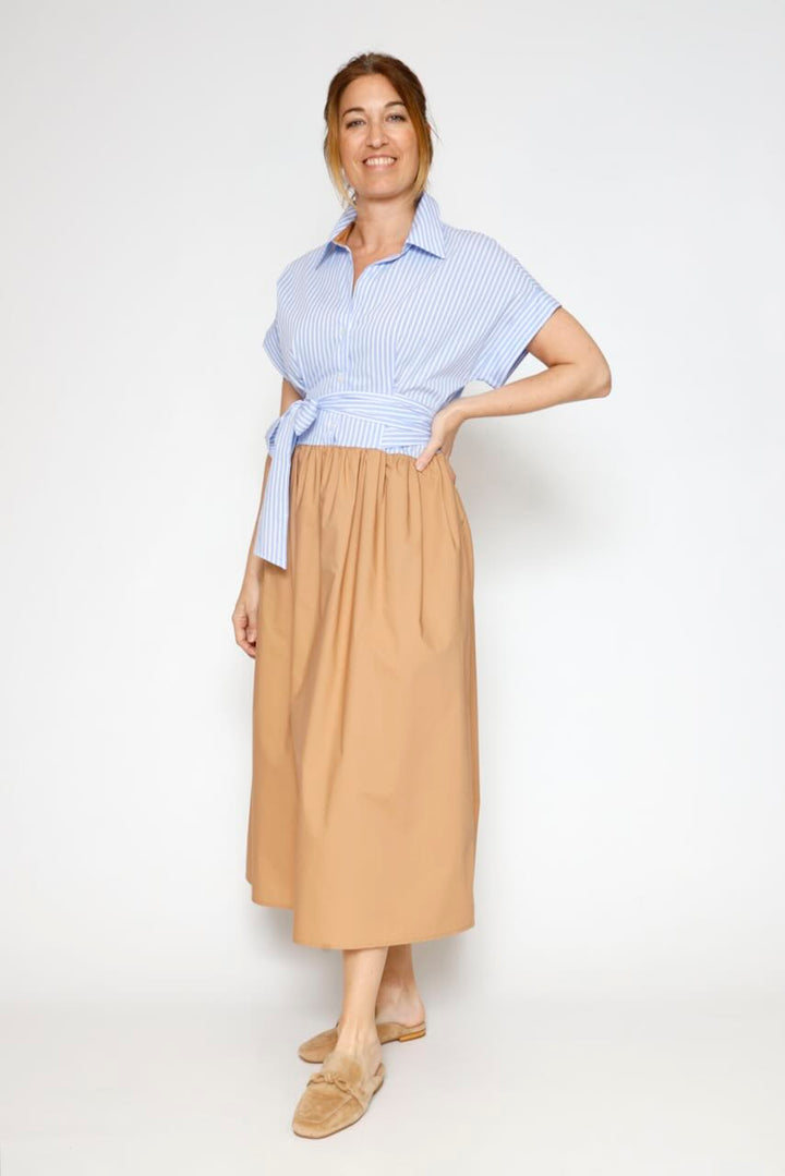 VESTIDO A2EWCAB000-AZZURRO/CAMEL