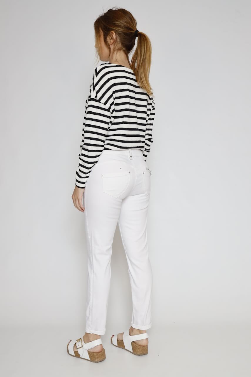 VAQUERO ALEXA HIGH WAIST CROPPED S-SDM-BLANCO