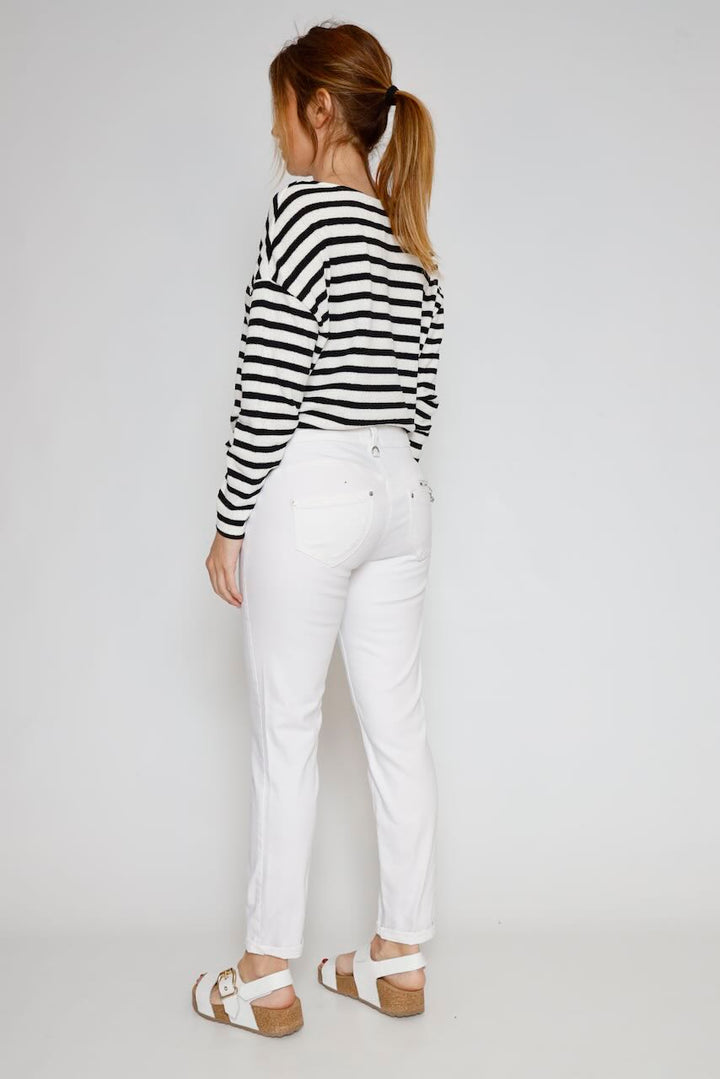 VAQUERO ALEXA HIGH WAIST CROPPED S-SDM-BLANCO