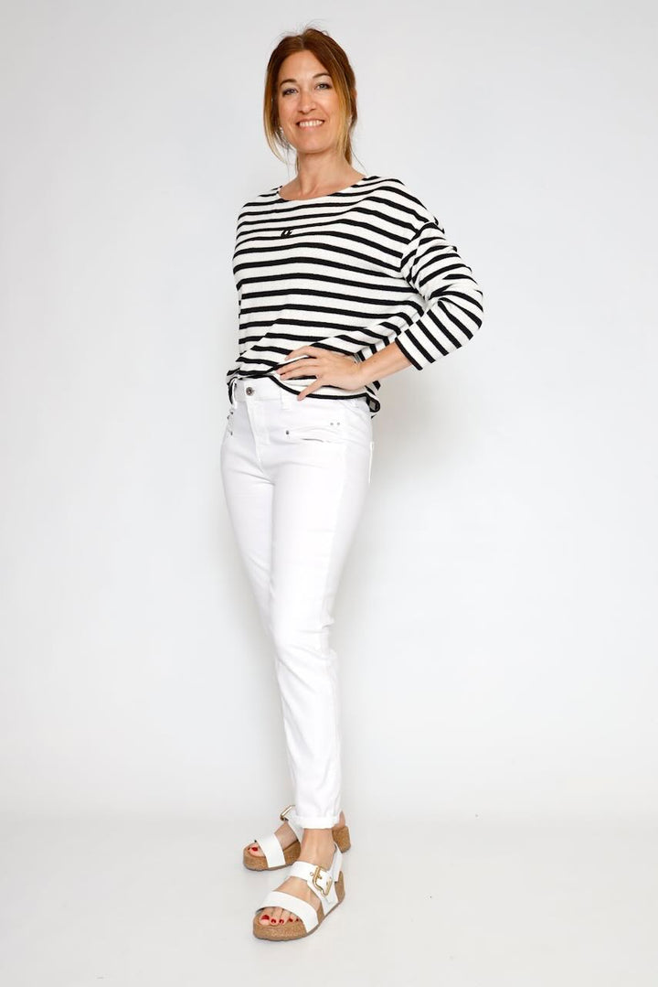 VAQUERO ALEXA HIGH WAIST CROPPED S-SDM-BLANCO