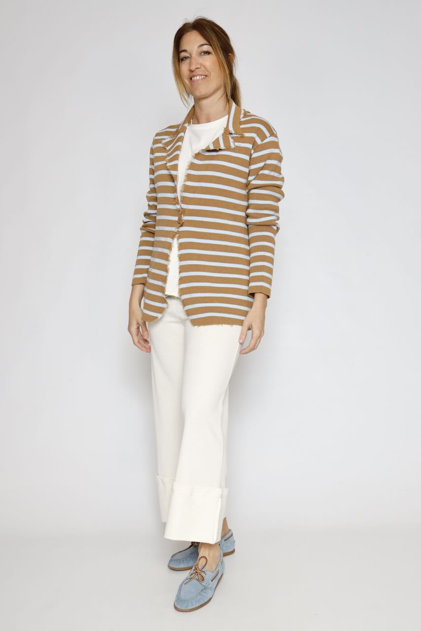 CHAQUETA P26MS601-CAMEL/AZUL