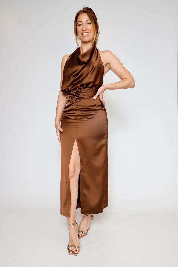 VESTIDO AFZJLBA-MARRON