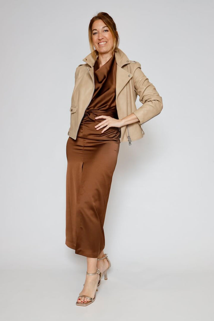 VESTIDO AFZJLBA-MARRON