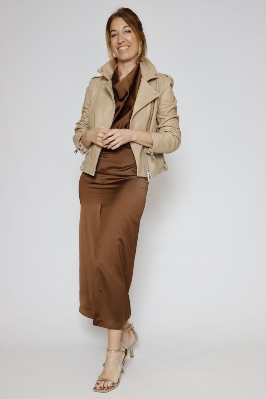 VESTIDO AFZJLBA-MARRON