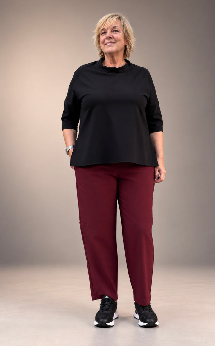 PANTALON BURDEOS ANCHO A26FL208