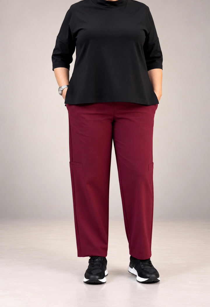 PANTALON BURDEOS ANCHO A26FL208