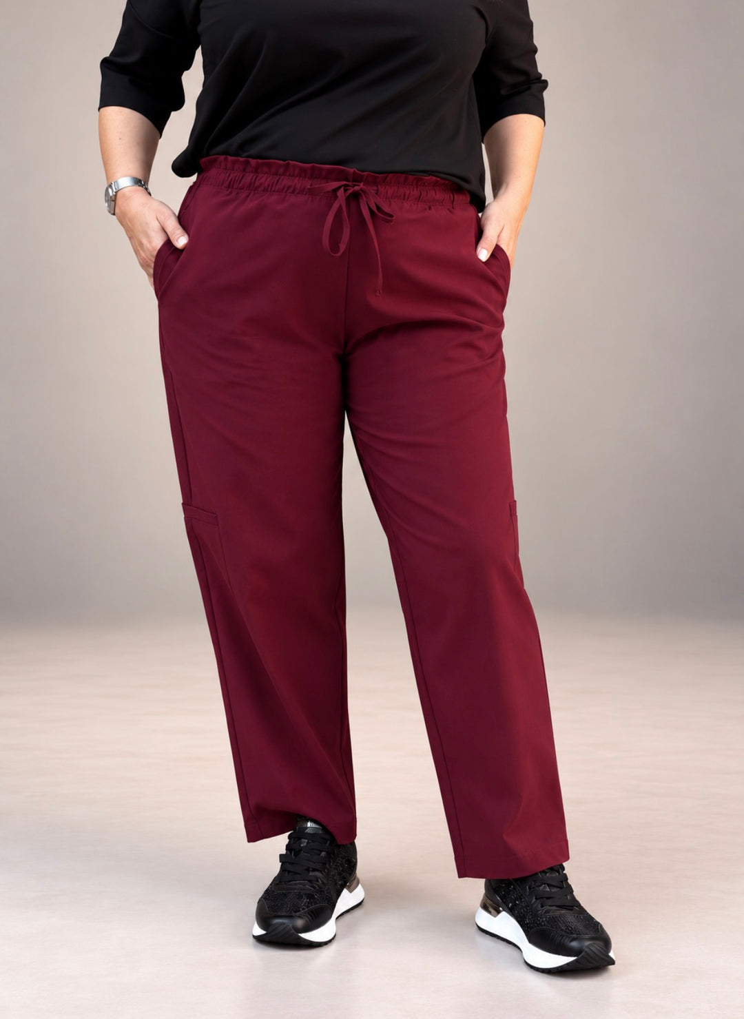 PANTALON BURDEOS ANCHO A26FL208