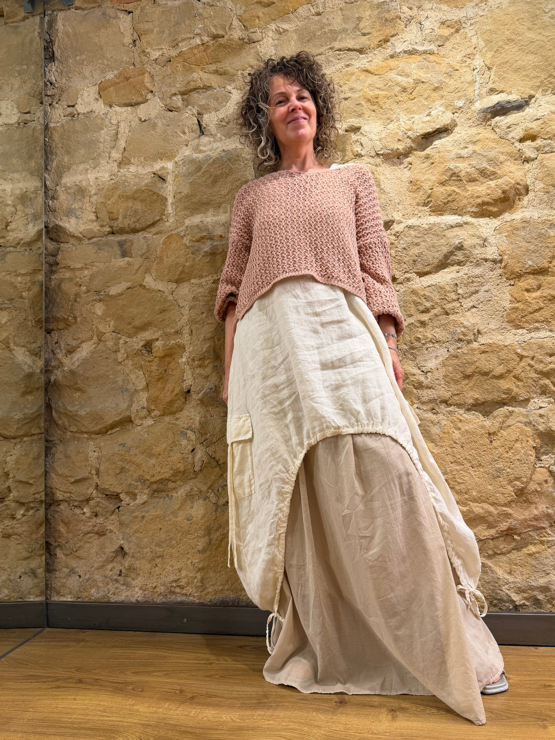 VESTIDO ASIMÉTRICO P26DD720-LATTE